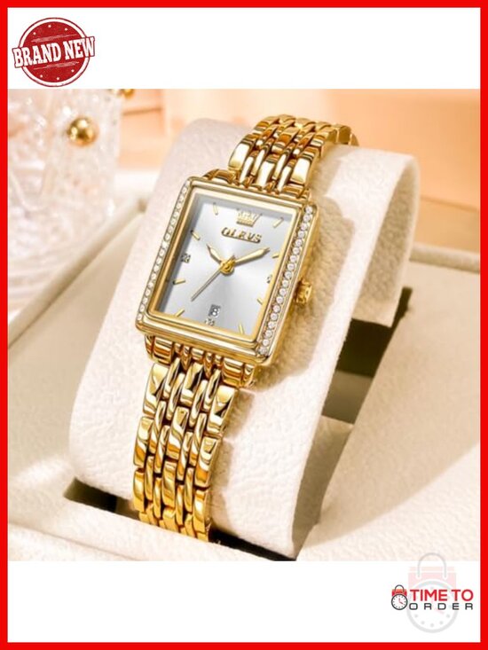 Elegant Dress Watch with Diamond Markers and Quartz Movement
